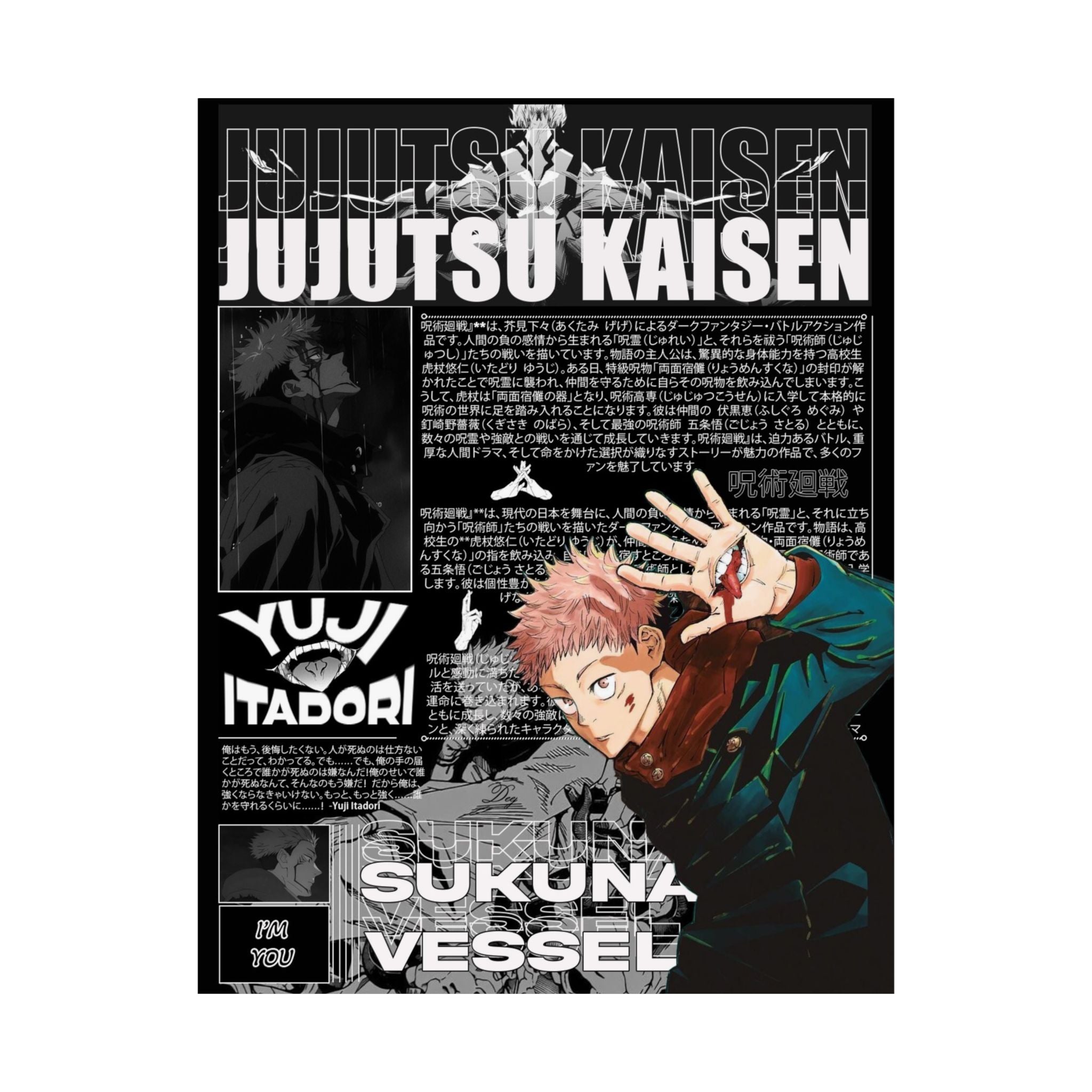 Yuji Itadori Jujutsu Kaisen Anime Poster