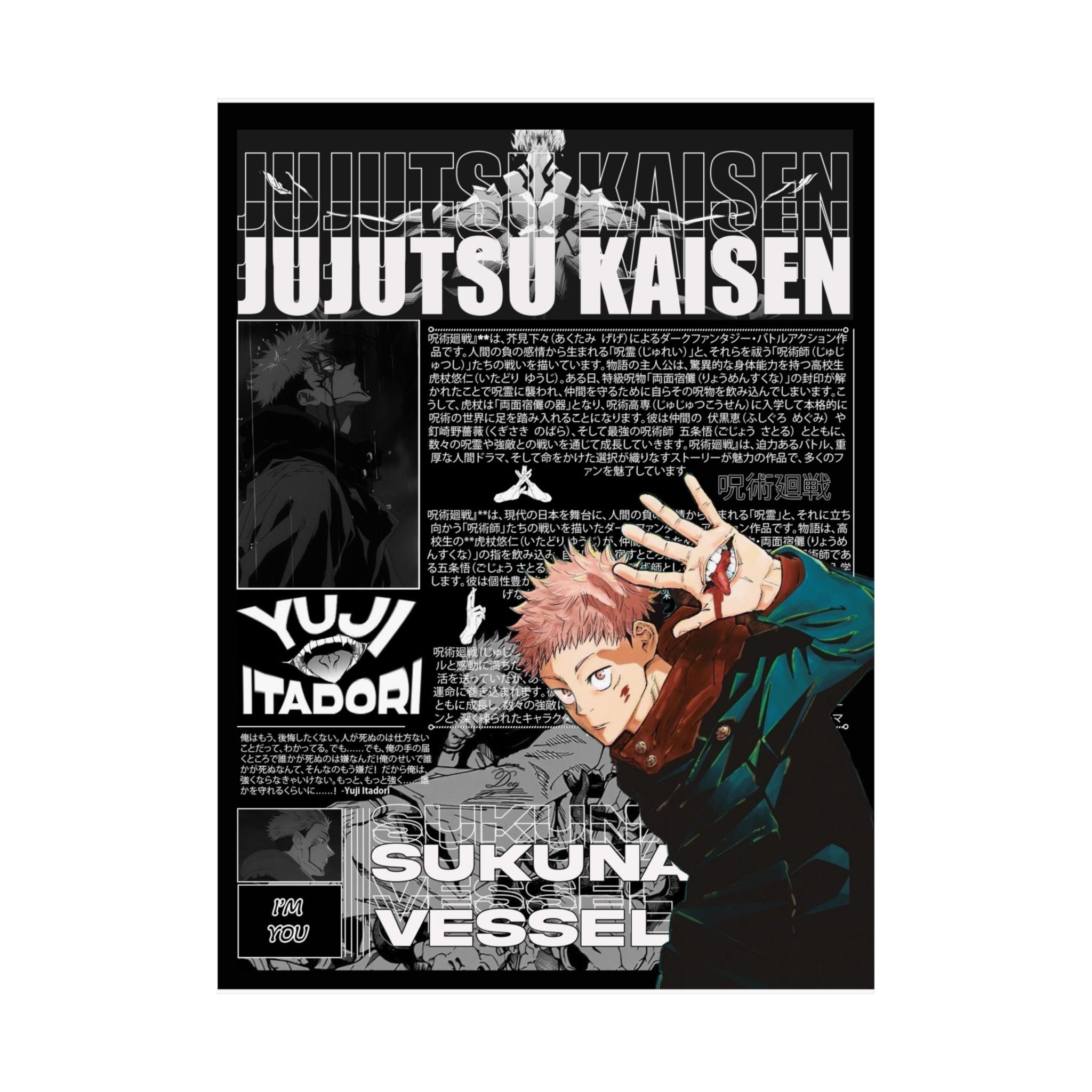 Yuji Itadori Jujutsu Kaisen Anime Poster