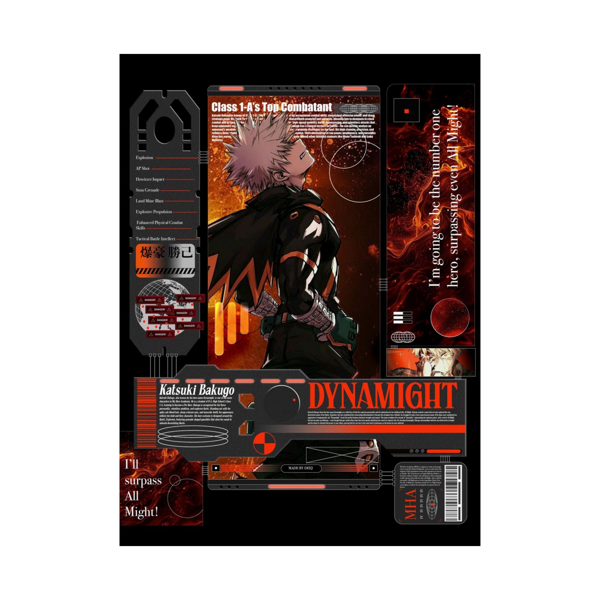 Katsuki Bakugou MHA Anime Poster