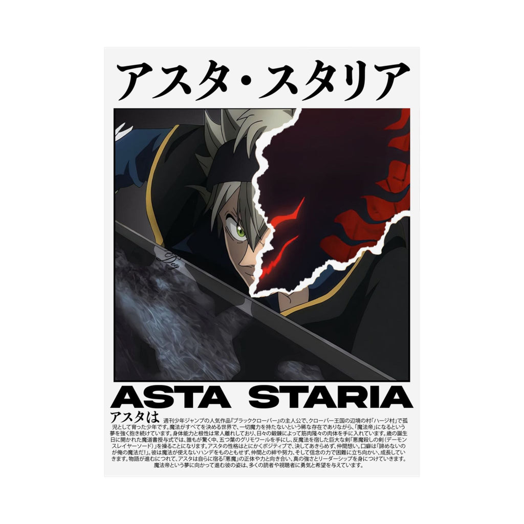 Asta Black Clover Anime Poster