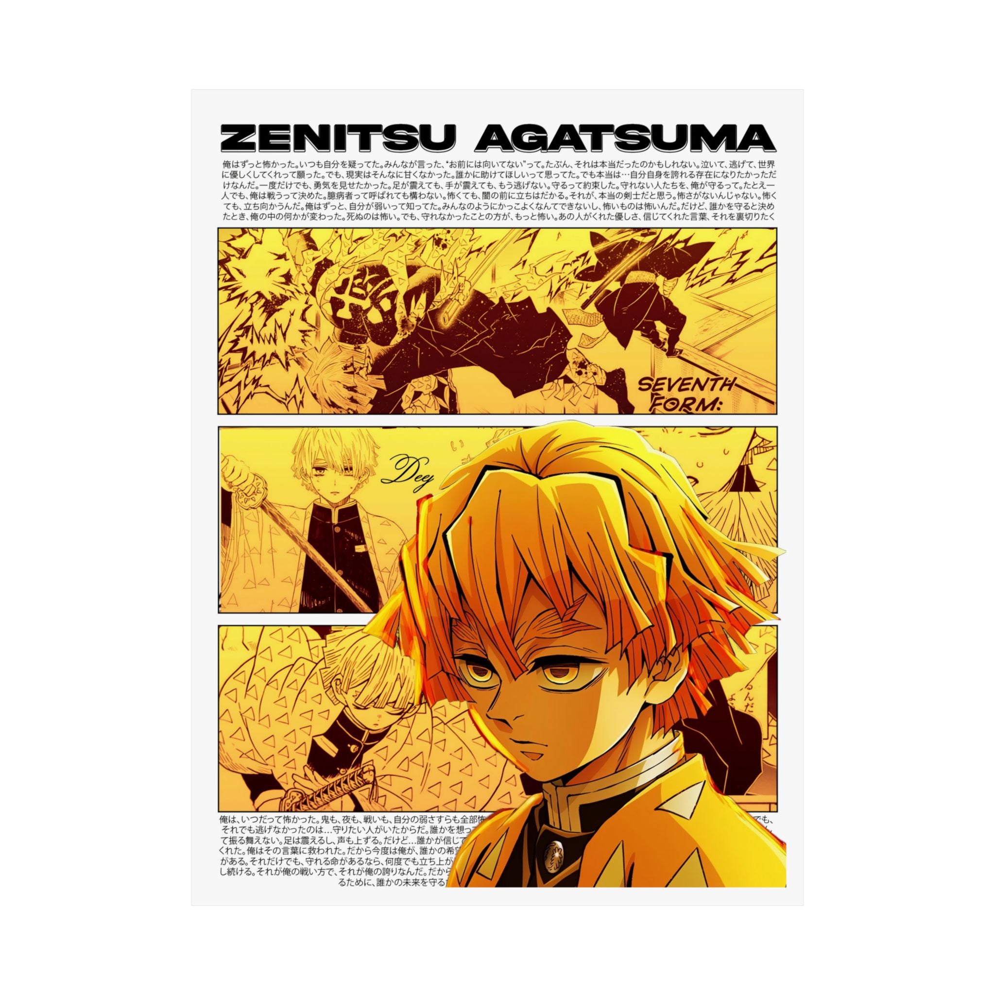 Zenitsu Agatsuma Matte Poster