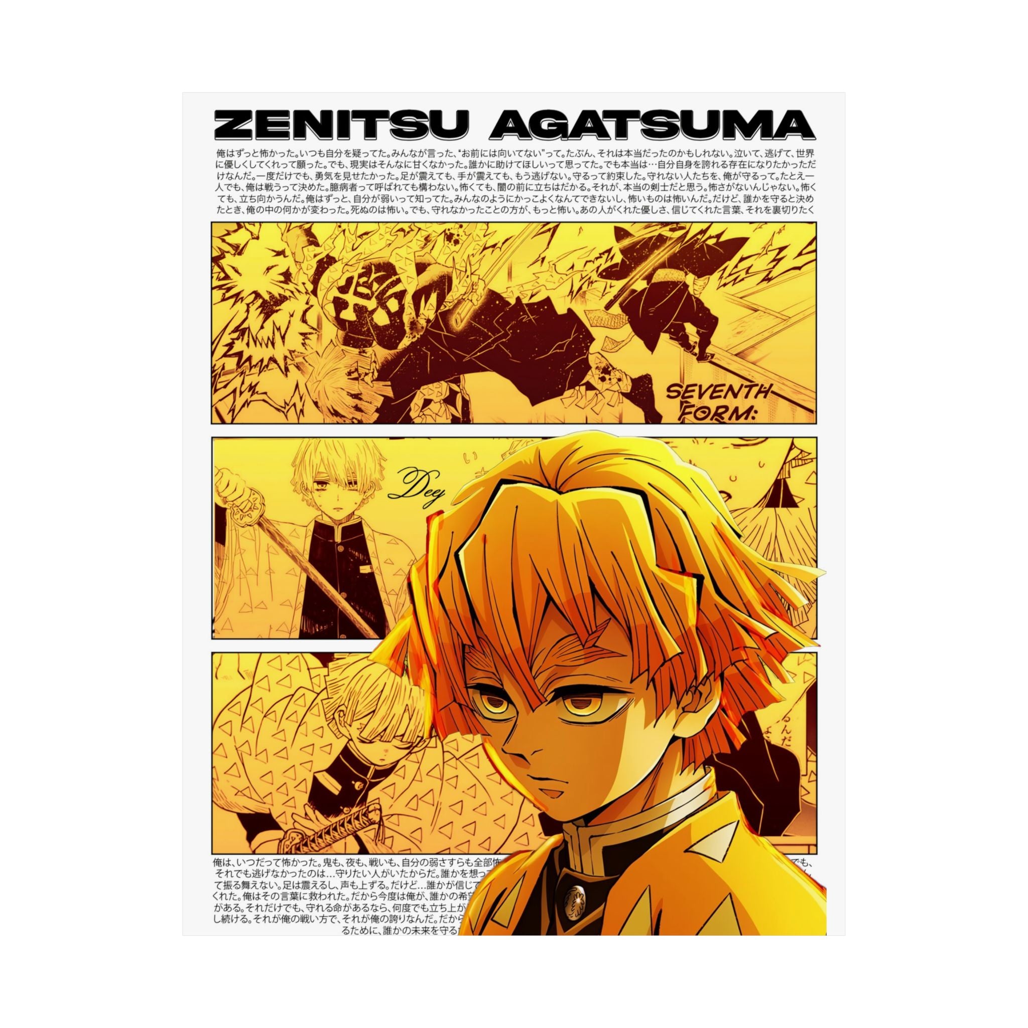 Zenitsu Agatsuma Matte Poster