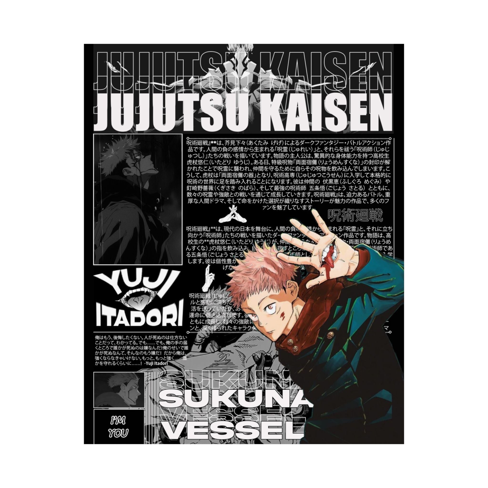 Yuji Itadori Jujutsu Kaisen Anime Poster