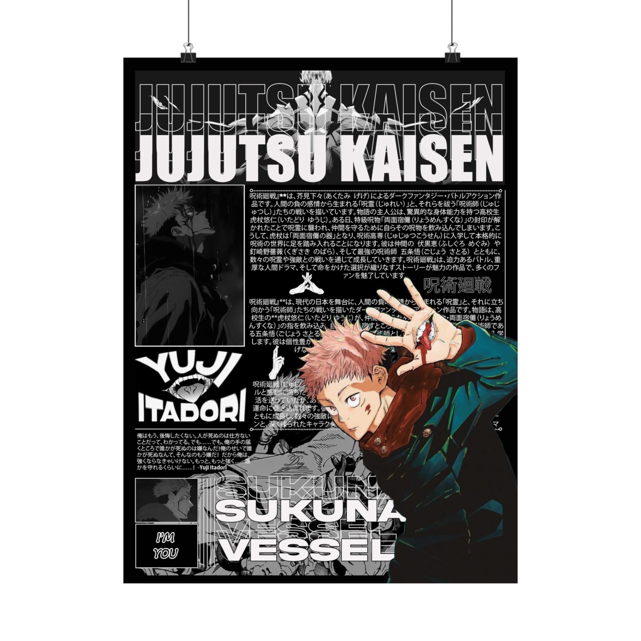 Yuji Itadori Jujutsu Kaisen Anime Poster