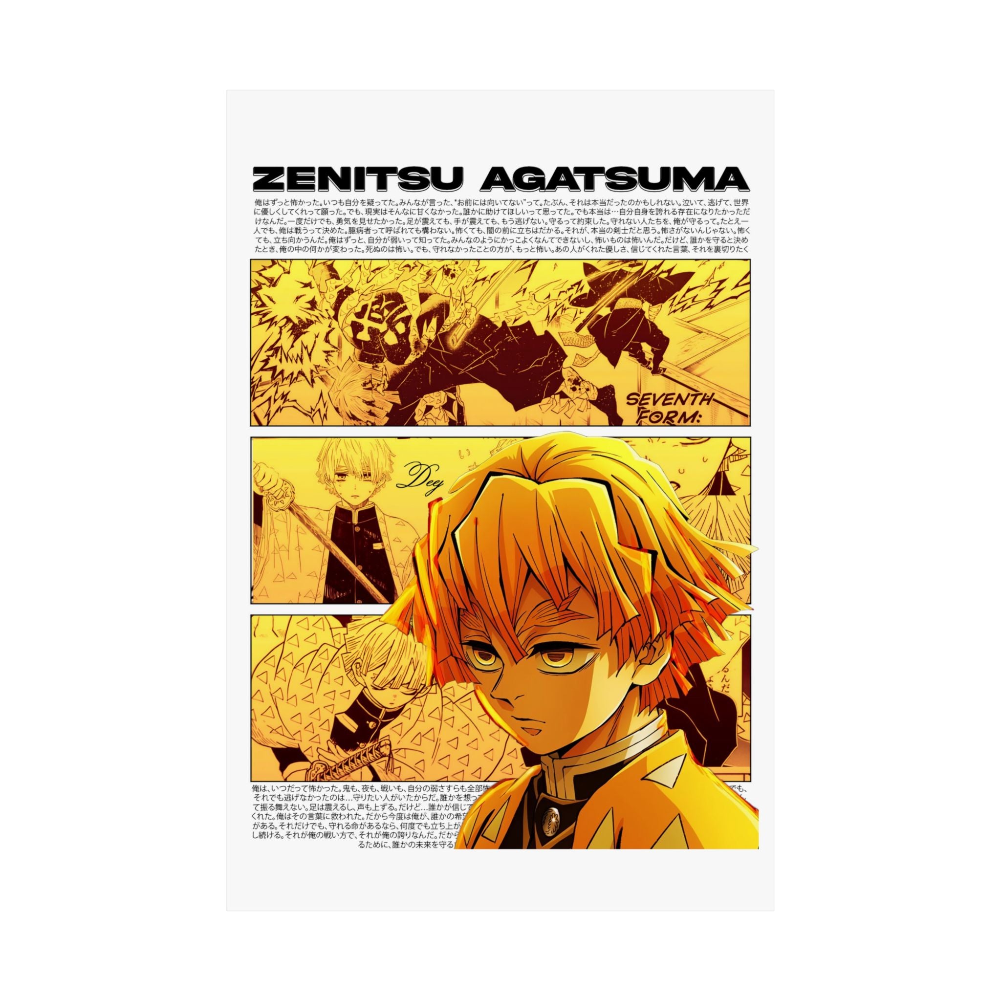 Zenitsu Agatsuma Matte Poster